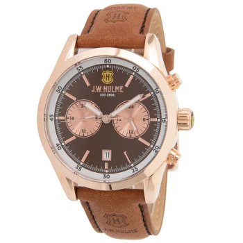 New J. W. Hulme Co 44Mm Quartz Leather Strap Watch Men's
