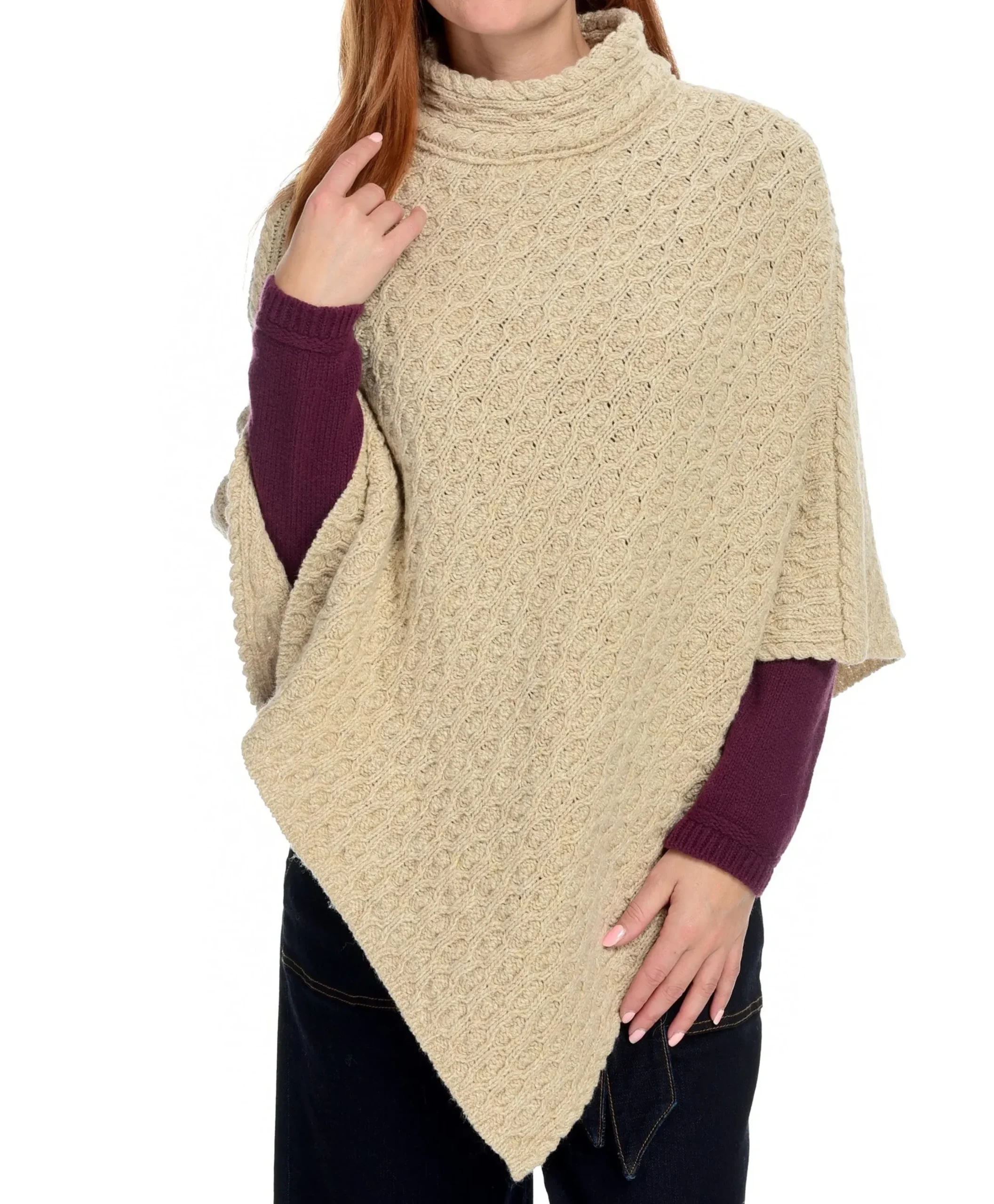 irelandseye-newport-high-neck-WHDegDQh-0.webp Fashion J. W. Hulme Co Irelandseye Newport High Neck Cable Poncho