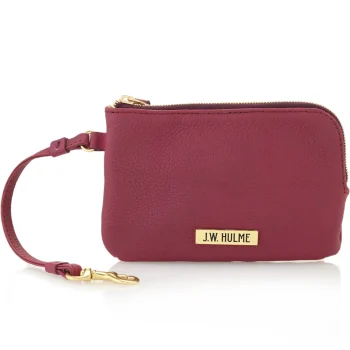 Clearance J. W. Hulme Co Pearl Zip Wristlet Pouch Pebble Leather
