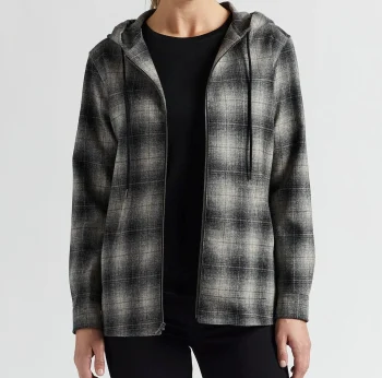 Sale J. W. Hulme Co Pendleton Boyfriend Zip Hoodie Black Plaid