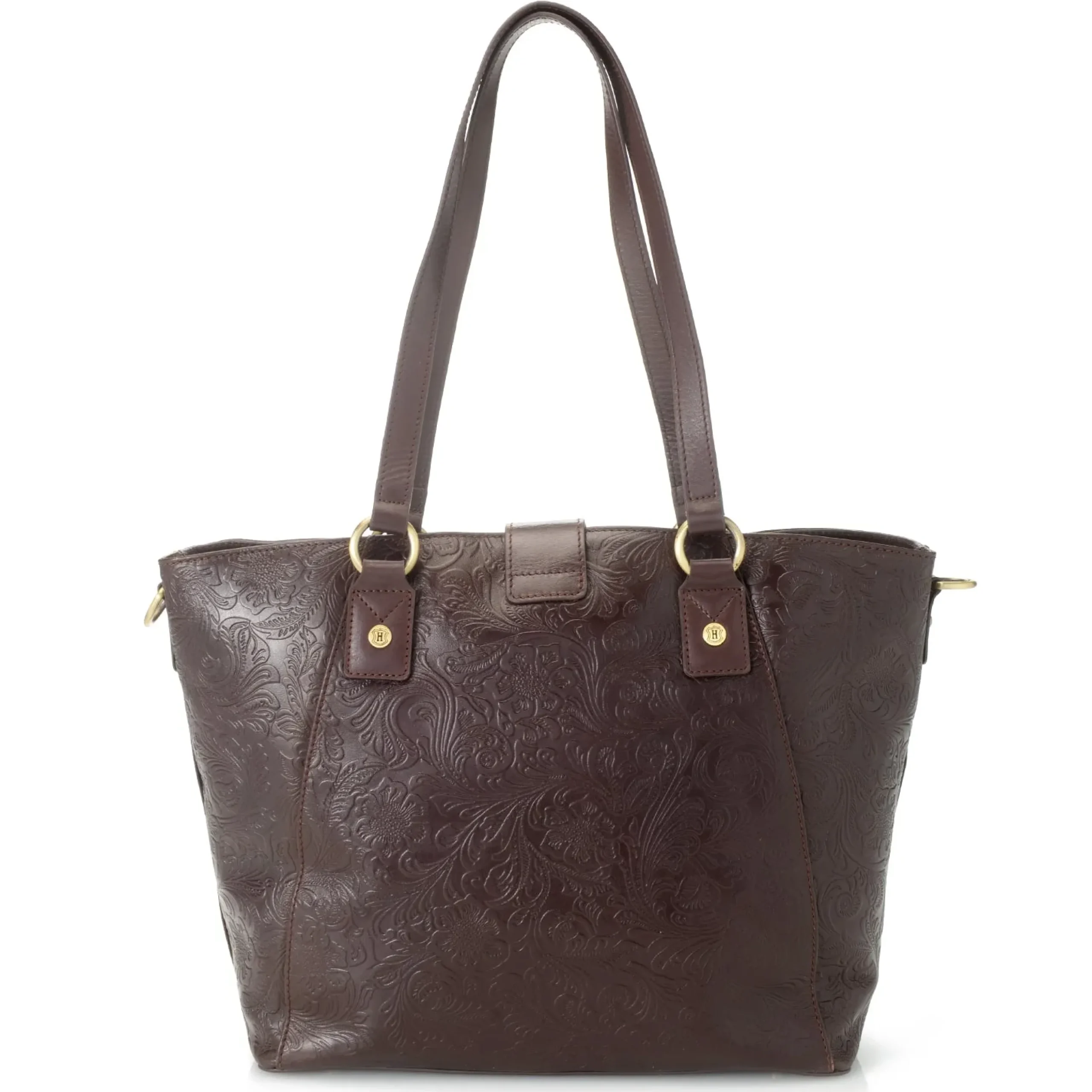 reese-tooled-leather-lock-clos-lrbrlWom-2.webp Clearance J. W. Hulme Co Reese Tooled Leather Lock Closure Tote Bag Brown